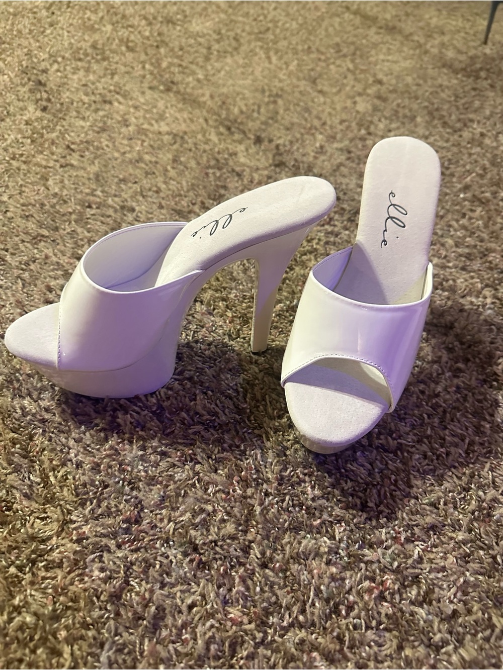 Elle White Open-Toe Platform Mule Heels